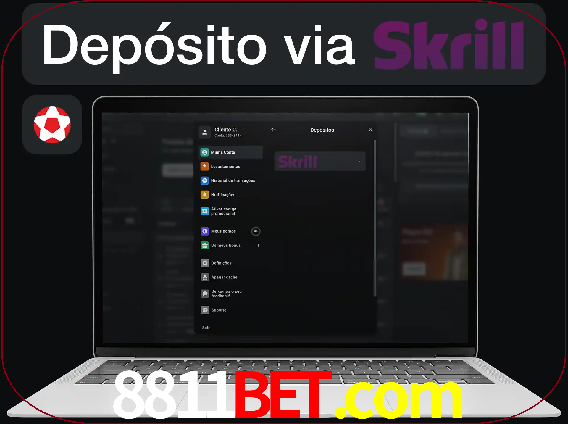 Fazer depósitos com Skrill.