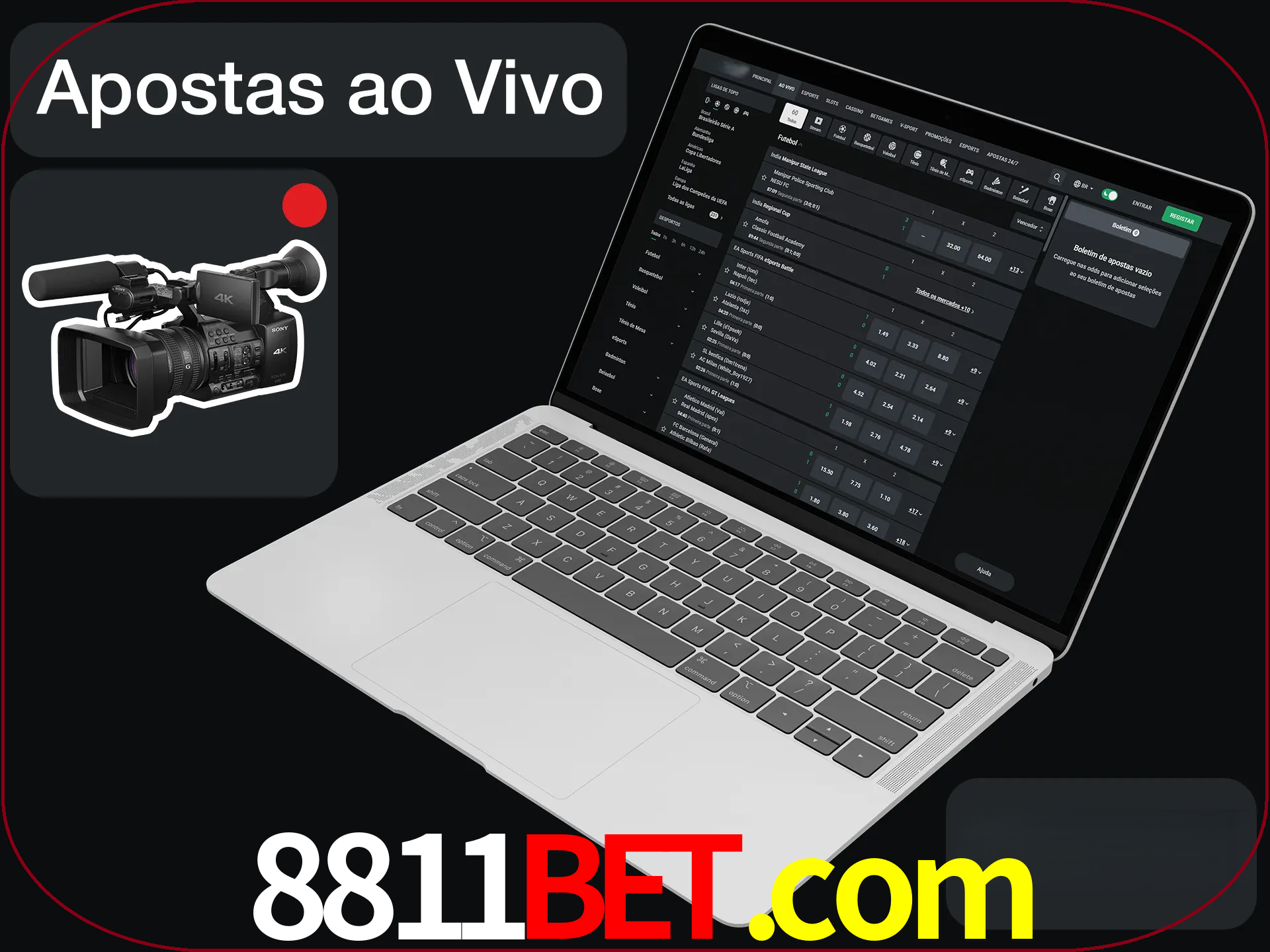 Aposte em formato ao vivo em nosso site.